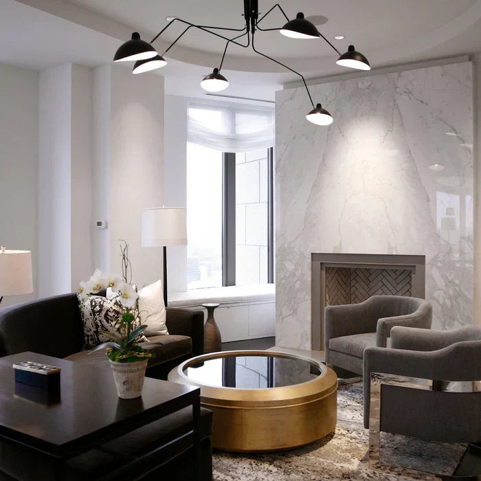 Svart taklampa med vridbara armar – modern design