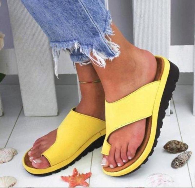 Ortopediska sandaler för dam, korrigerande för hallux valgus