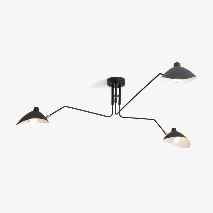 Svart taklampa med vridbara armar – modern design