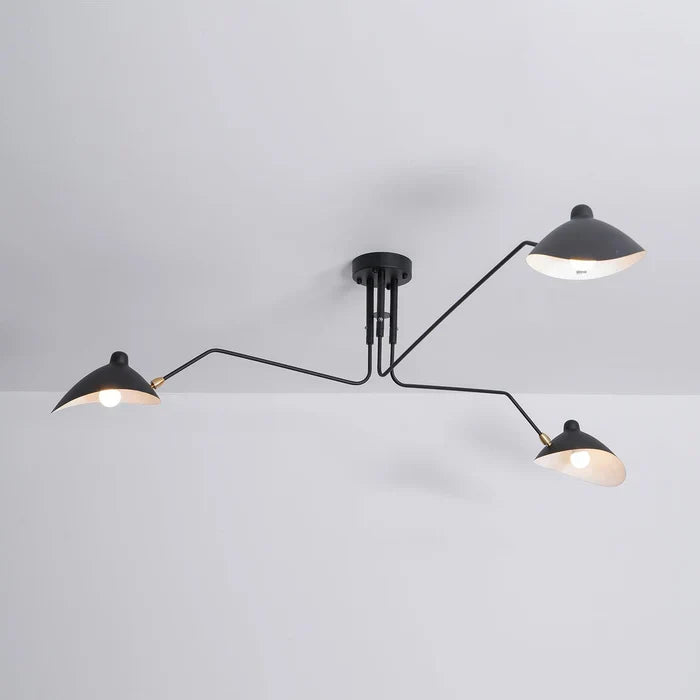Svart taklampa med vridbara armar – modern design