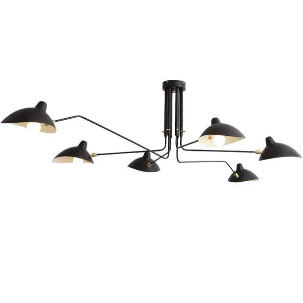 Svart taklampa med vridbara armar – modern design
