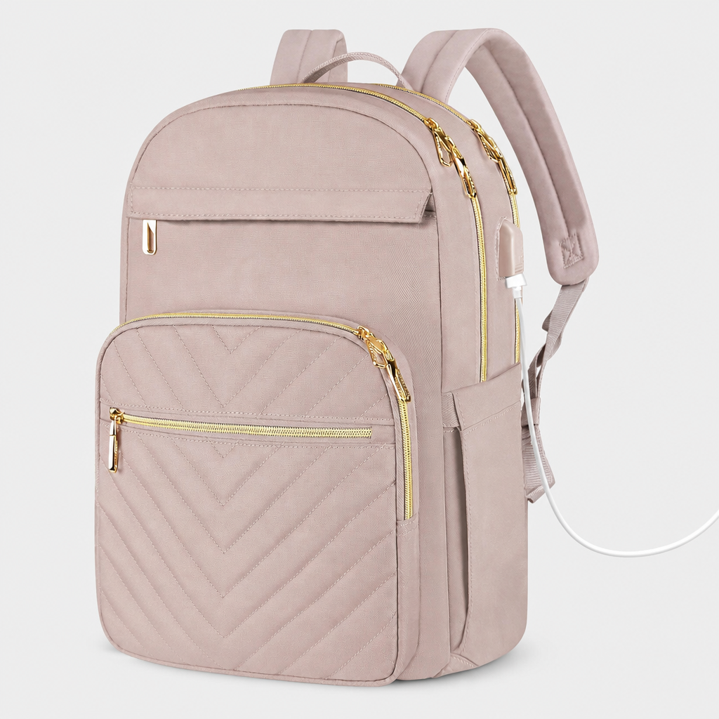 Stilren tech-ryggsäck för dam – USB & 15.6" – Carriro