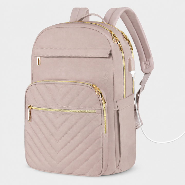 Stilren tech-ryggsäck för dam – USB & 15.6" – Carriro