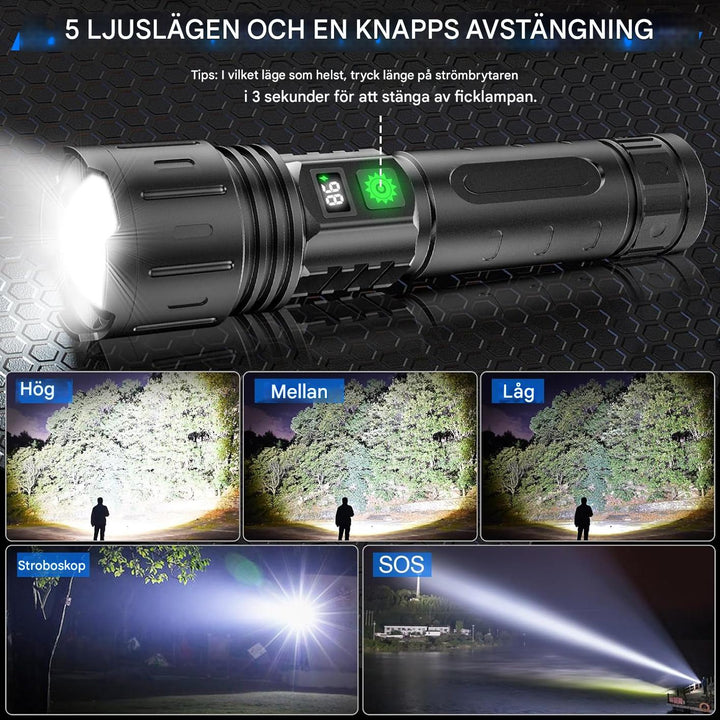 100 000 lumen ficklampa