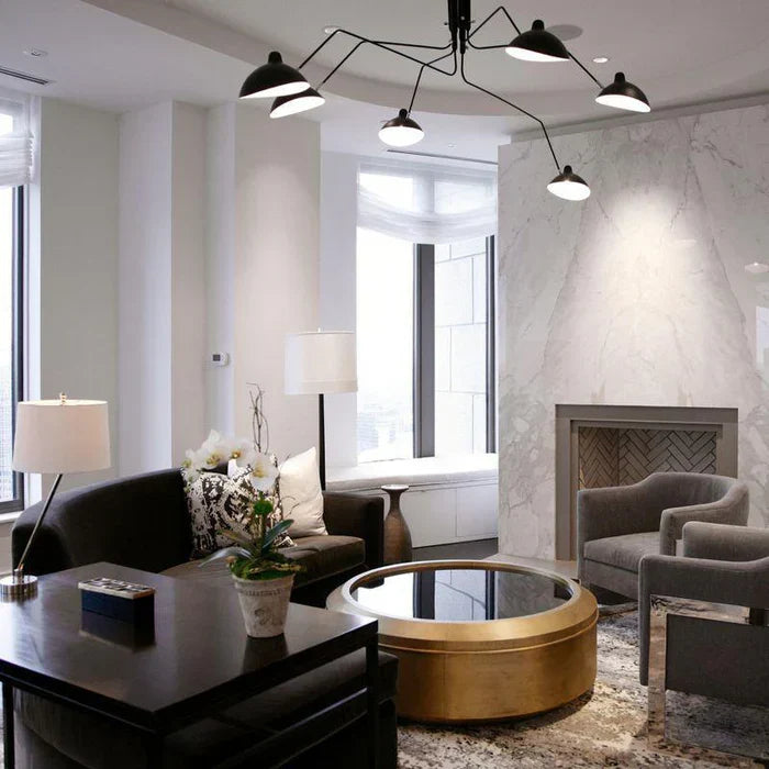 Svart taklampa med vridbara armar – modern design