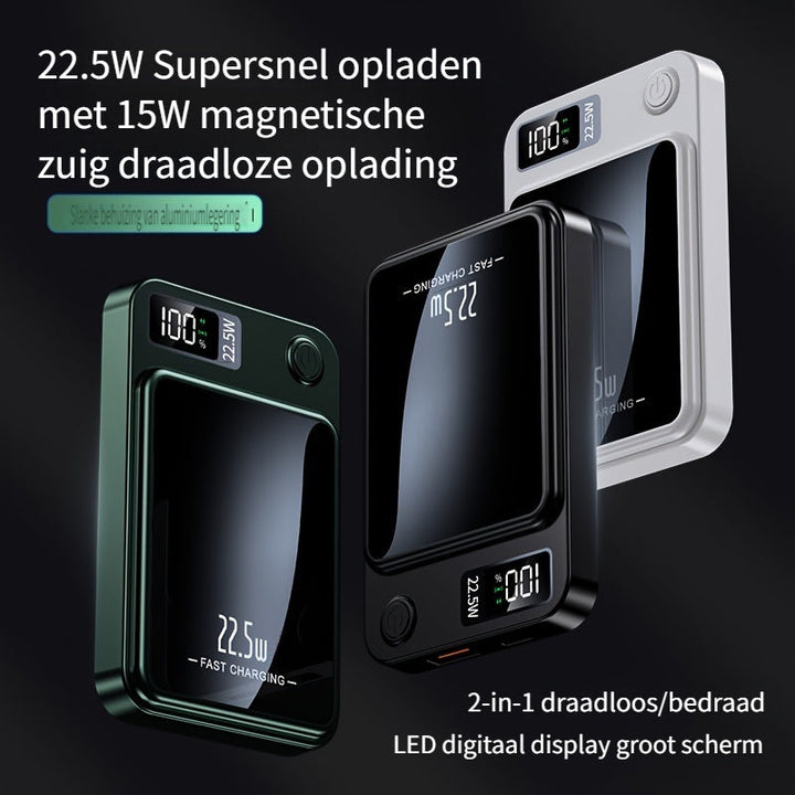 Magnetisk powerbank – Ultratunn med superfarsnabb trådlös laddning