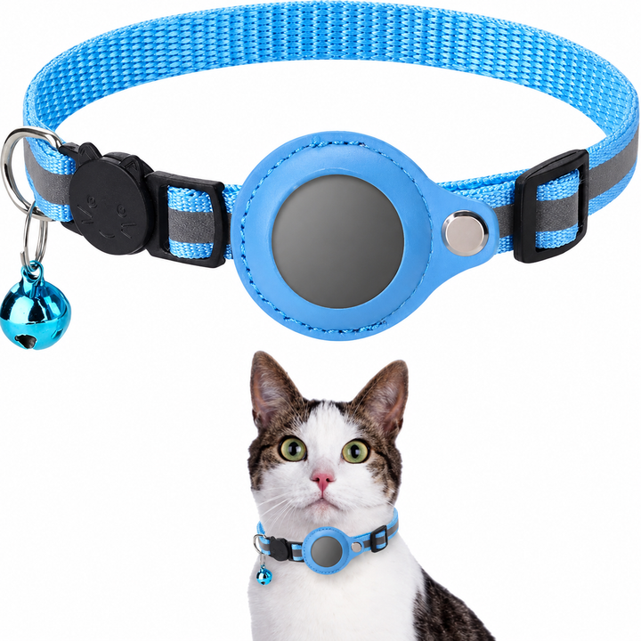 Justerbart katthalsband med GPS och reflex