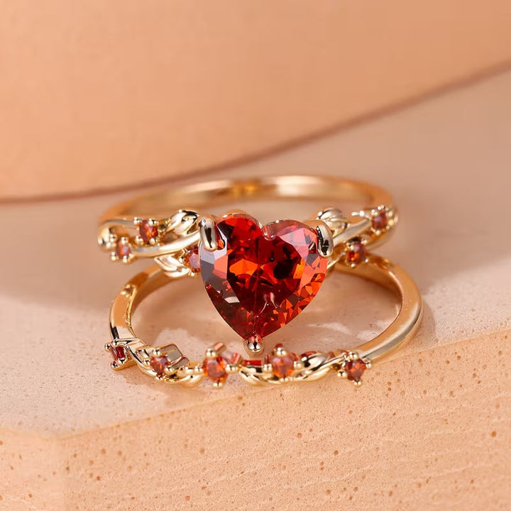 Elegant guldring med hjärtdetalj