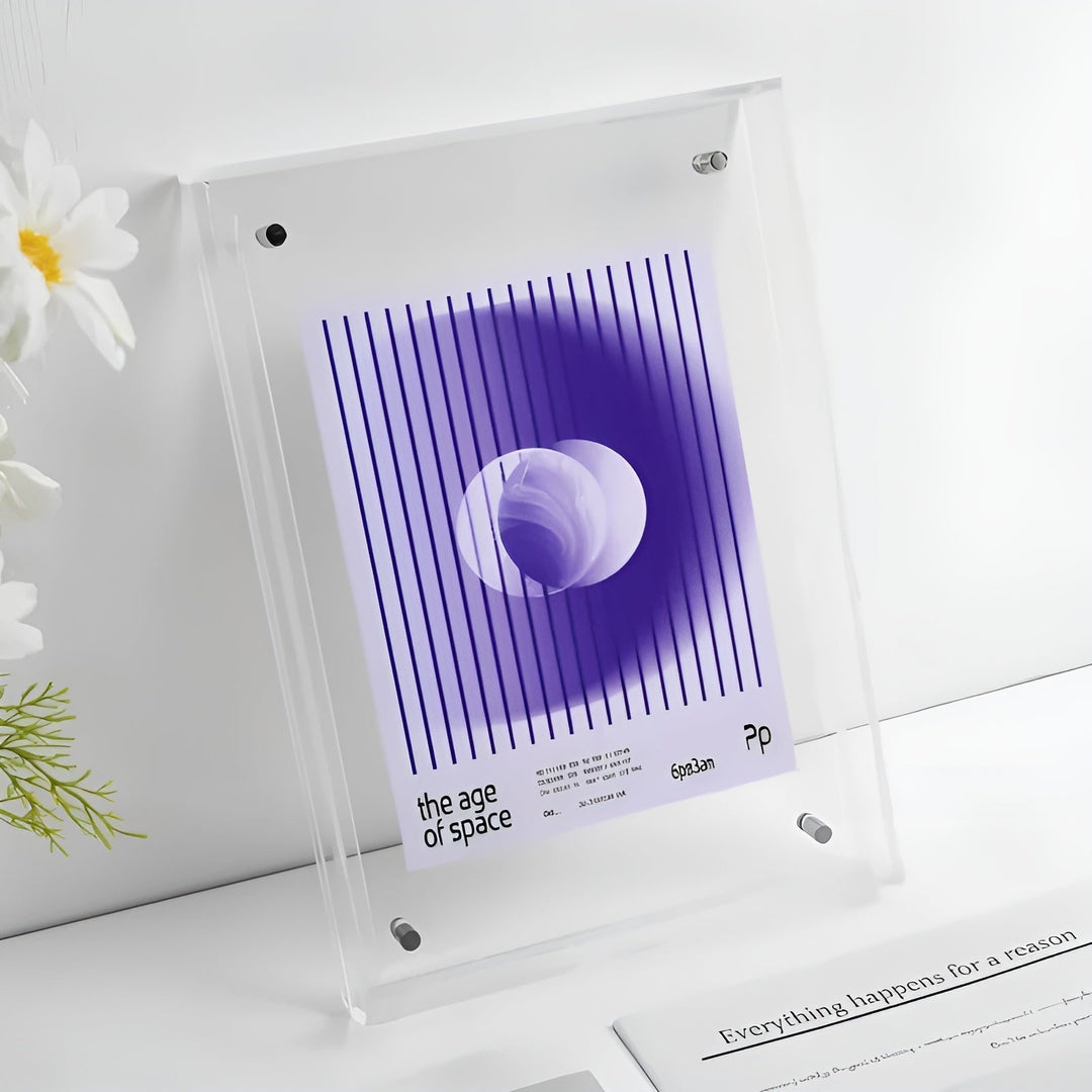 Neon-bildram i akryl – retro 80-talsstil, modern dekorativ fotoram