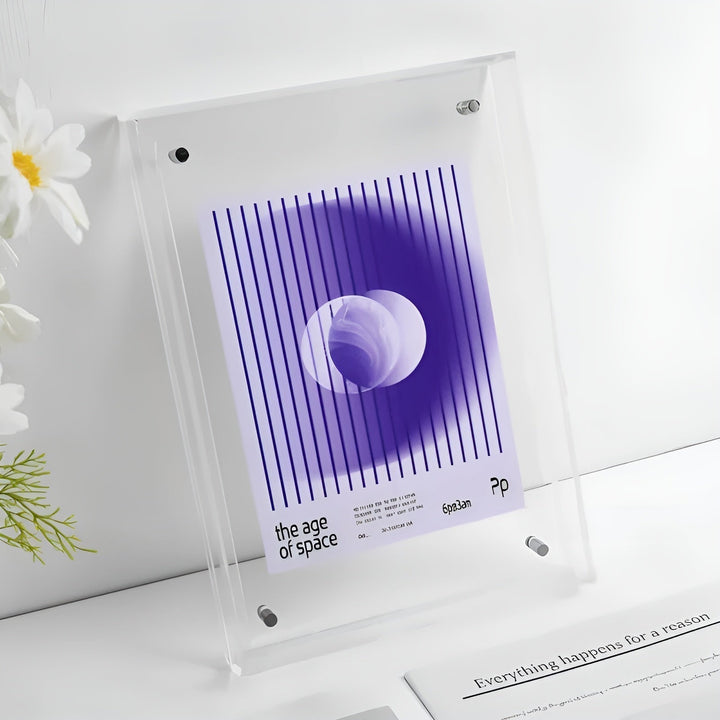 Neon-bildram i akryl – retro 80-talsstil, modern dekorativ fotoram