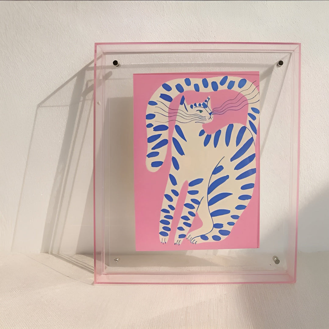 Neon-bildram i akryl – retro 80-talsstil, modern dekorativ fotoram
