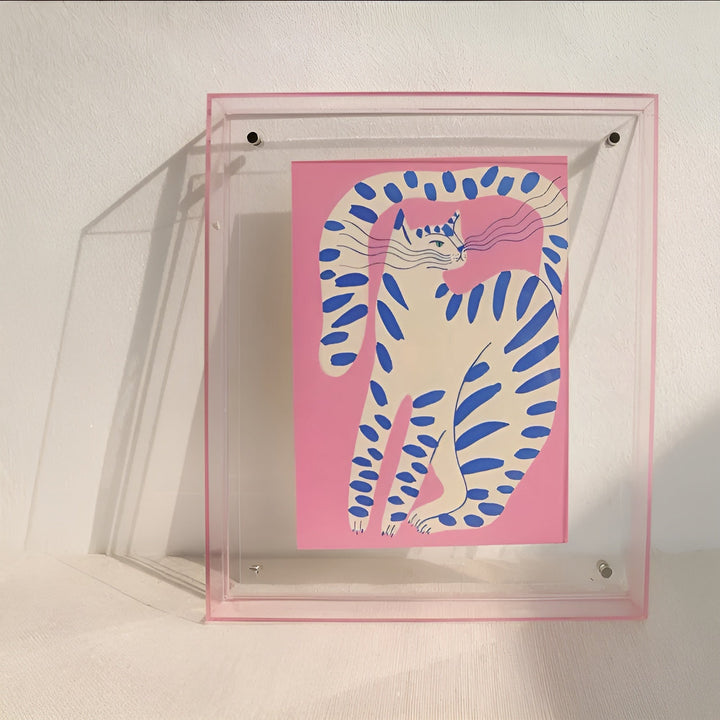 Neon-bildram i akryl – retro 80-talsstil, modern dekorativ fotoram