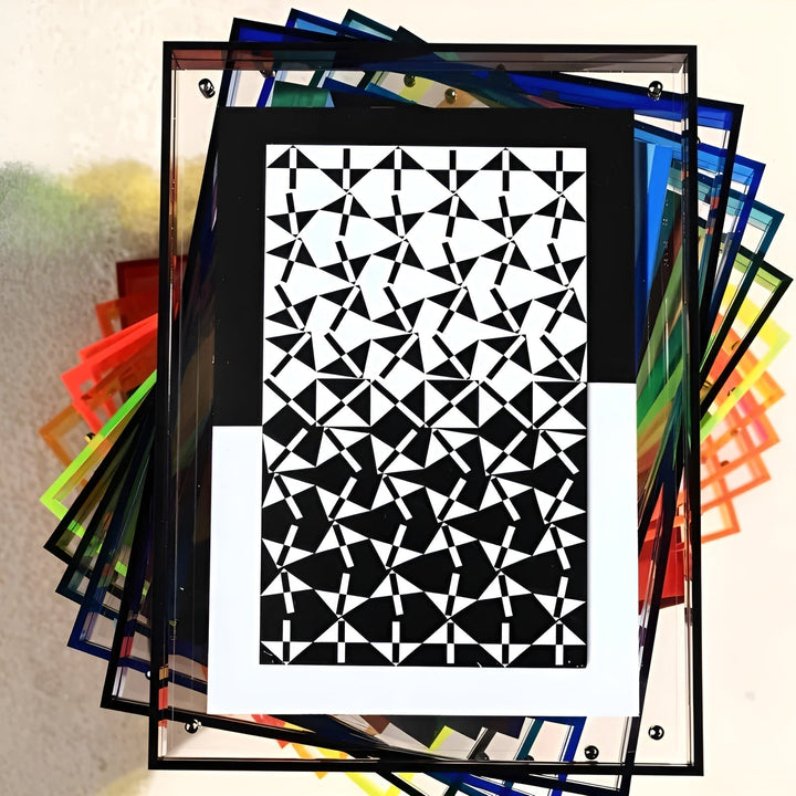 Neon-bildram i akryl – retro 80-talsstil, modern dekorativ fotoram