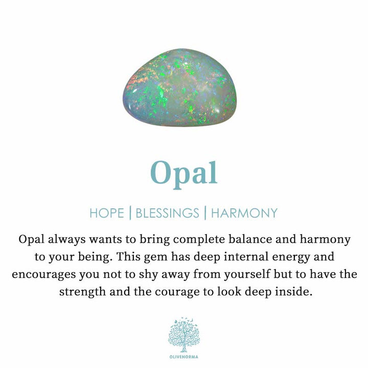 Halsband med droppformat hänge i 18K naturlig opal - Eloise