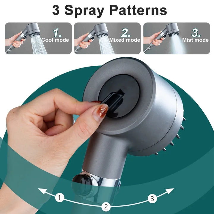 Duschmunstycke – PowerSpray – Ökat Tryck – Spaupplevelse