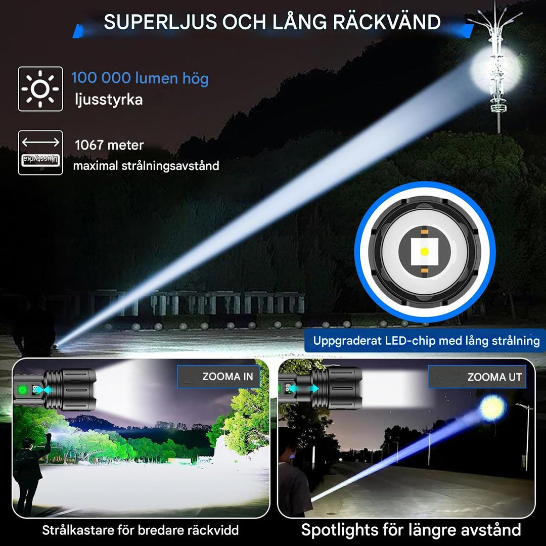 100 000 lumen ficklampa