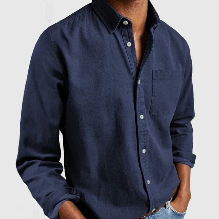 Män är Denim Skjorte Klassisk Denim