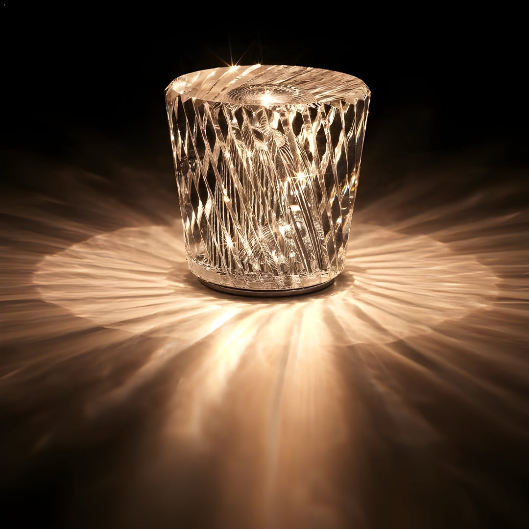 Laddningsbar kristallbordslampa med diamantdesign – lyxutgåva
