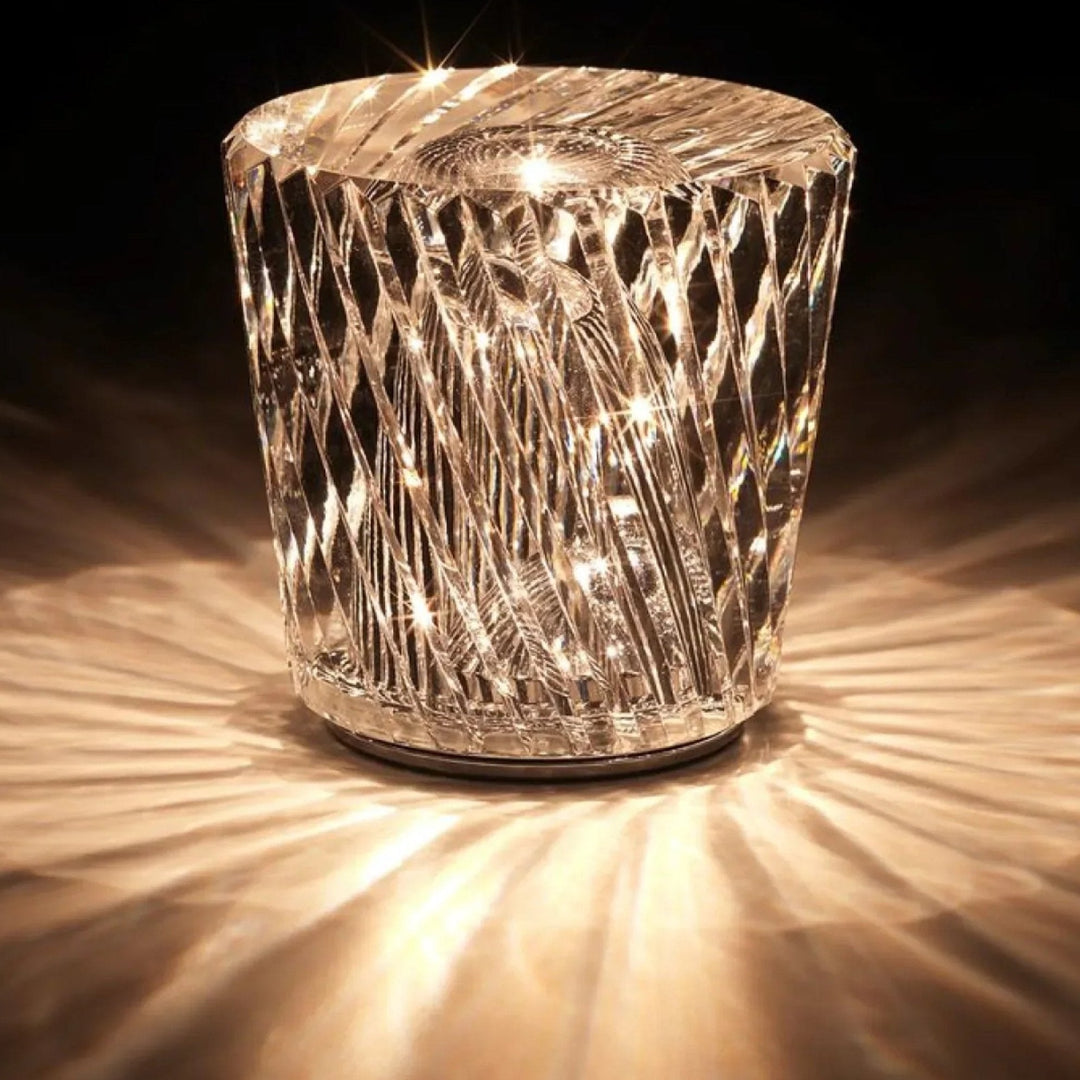 Laddningsbar kristallbordslampa med diamantdesign – lyxutgåva