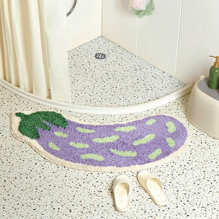 Halkfri badrumsmatta med design av banan eller aubergine – ZestPad