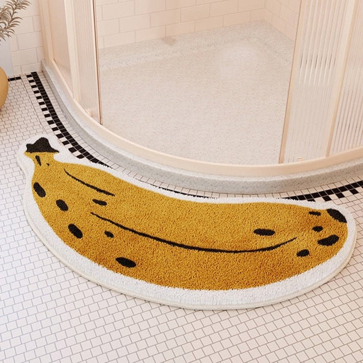 Halkfri badrumsmatta med design av banan eller aubergine – ZestPad
