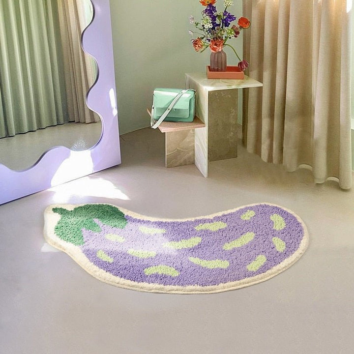Halkfri badrumsmatta med design av banan eller aubergine – ZestPad