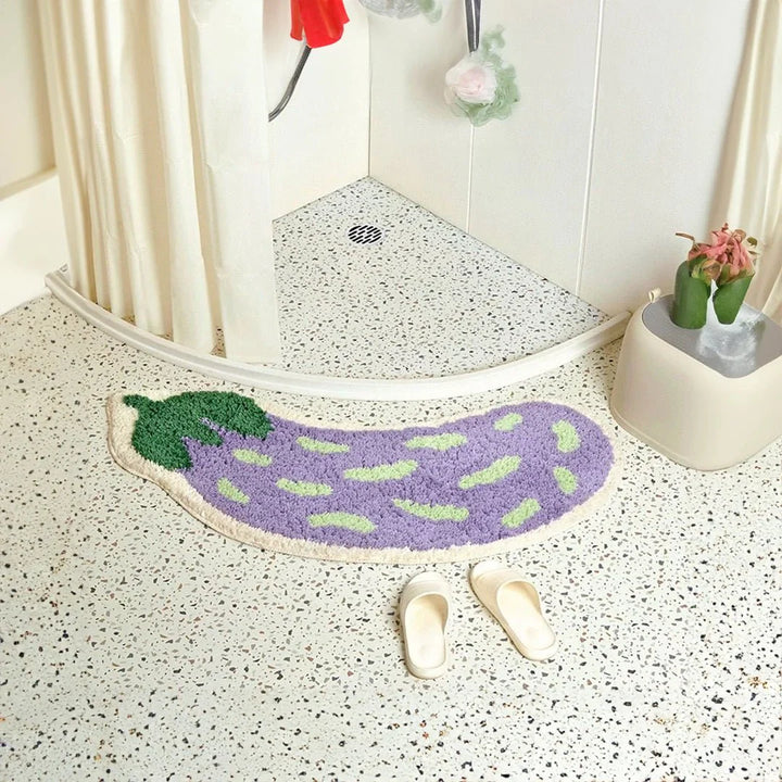 Halkfri badrumsmatta med design av banan eller aubergine – ZestPad
