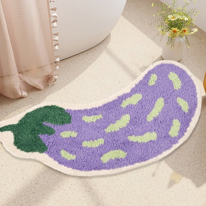 Halkfri badrumsmatta med design av banan eller aubergine – ZestPad
