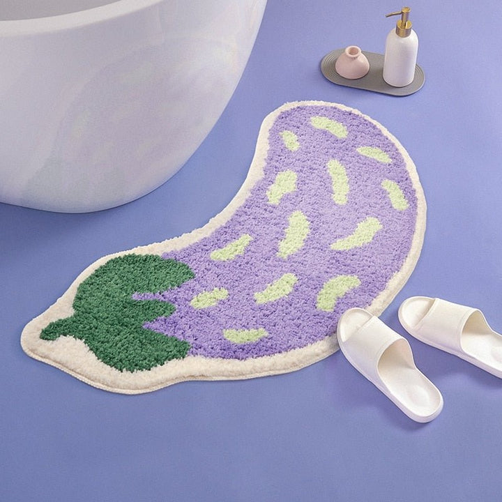 Halkfri badrumsmatta med design av banan eller aubergine – ZestPad