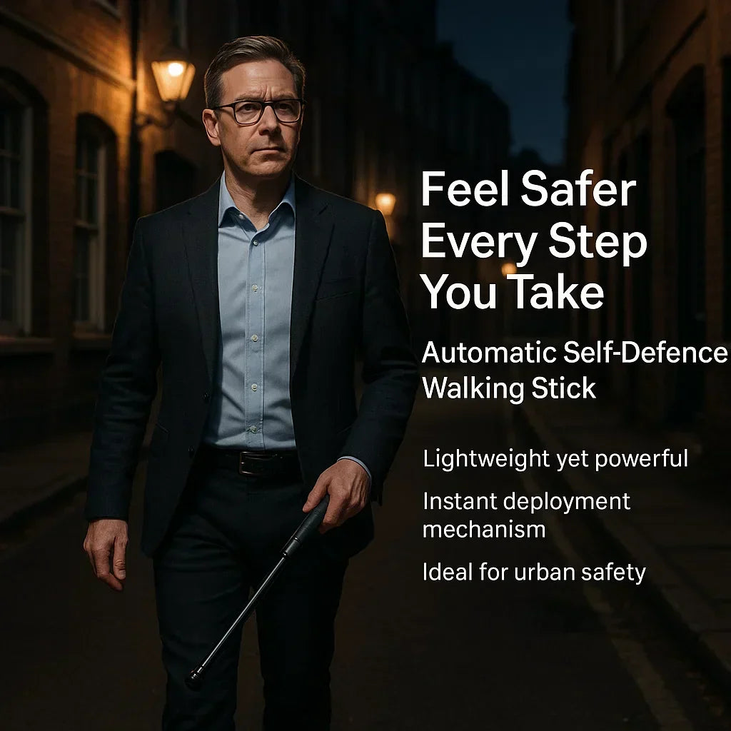 Automatisk självförsvarskäpp för trygghet i staden