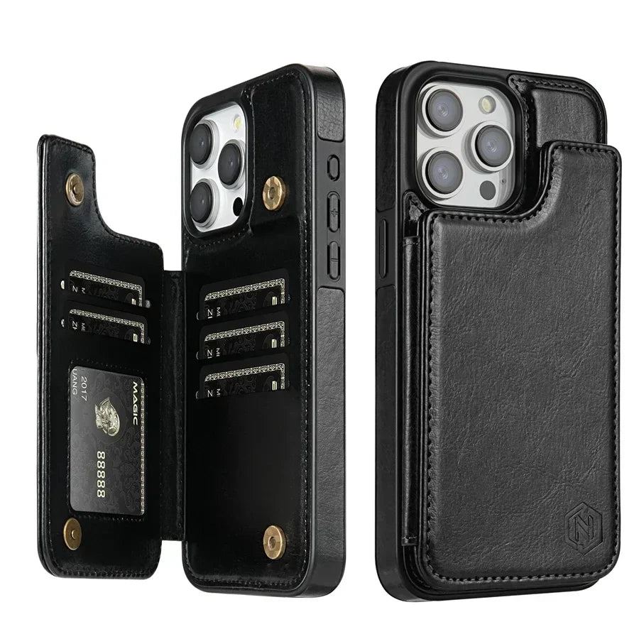 LeatherGuard | Elegant läderfodral med kortfack och magnetstängning | Vanero