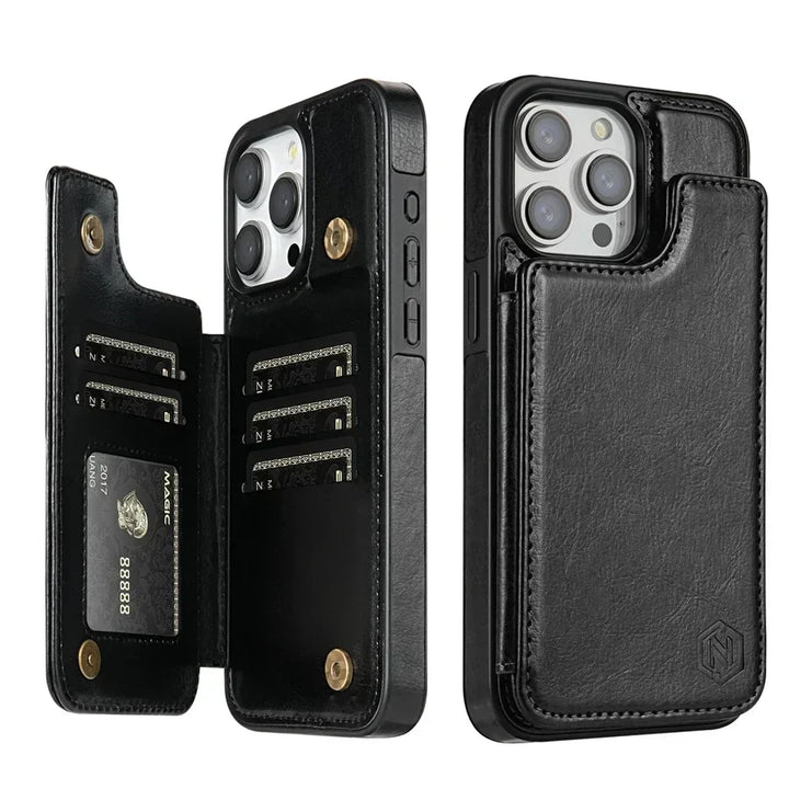 LeatherGuard | Elegant läderfodral med kortfack och magnetstängning | Vanero