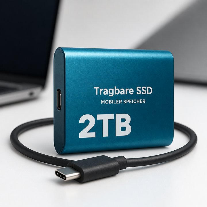 Bärbar höghastighets-SSD, USB-C 1050 MB/s (2 TB)