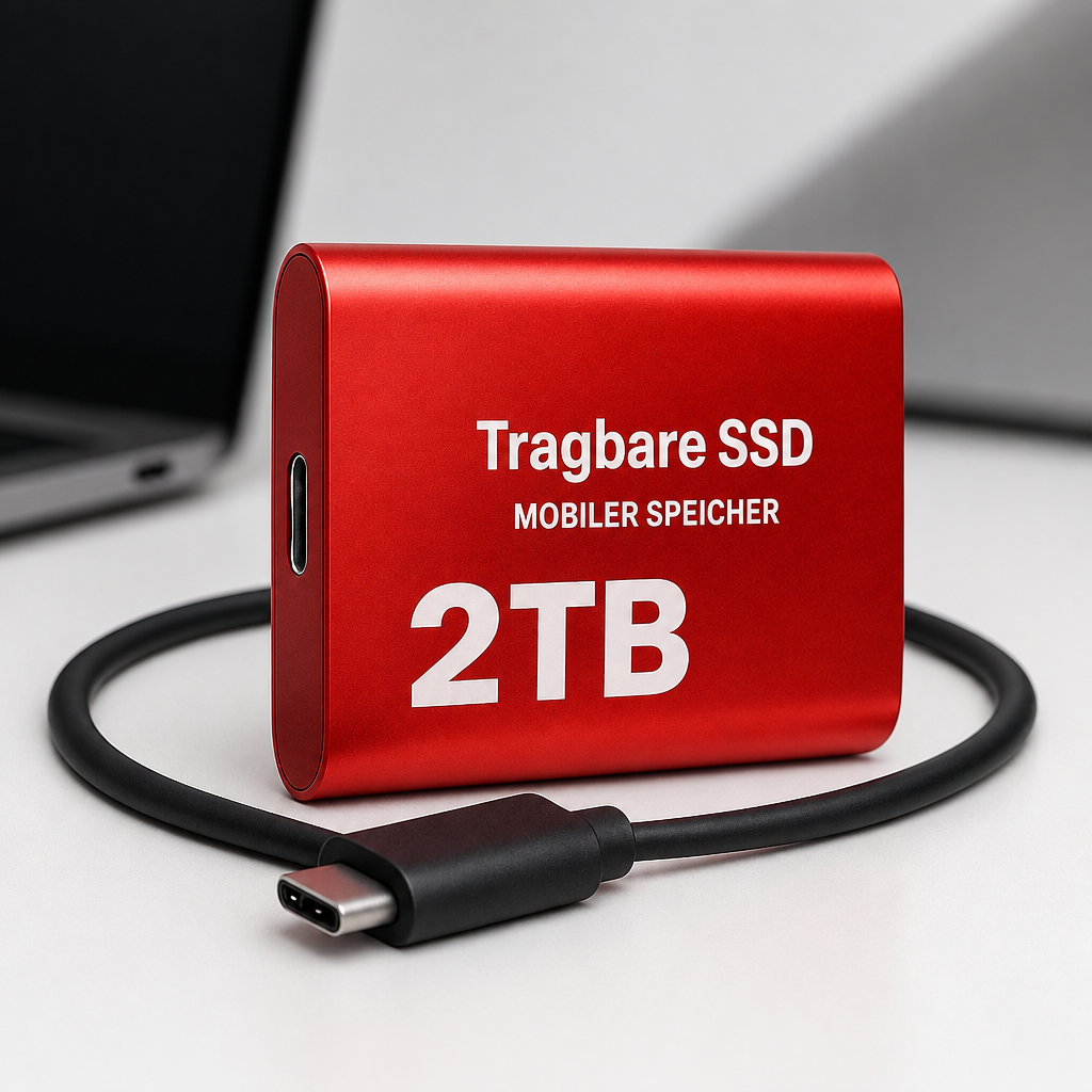 Bärbar höghastighets-SSD, USB-C 1050 MB/s (2 TB)