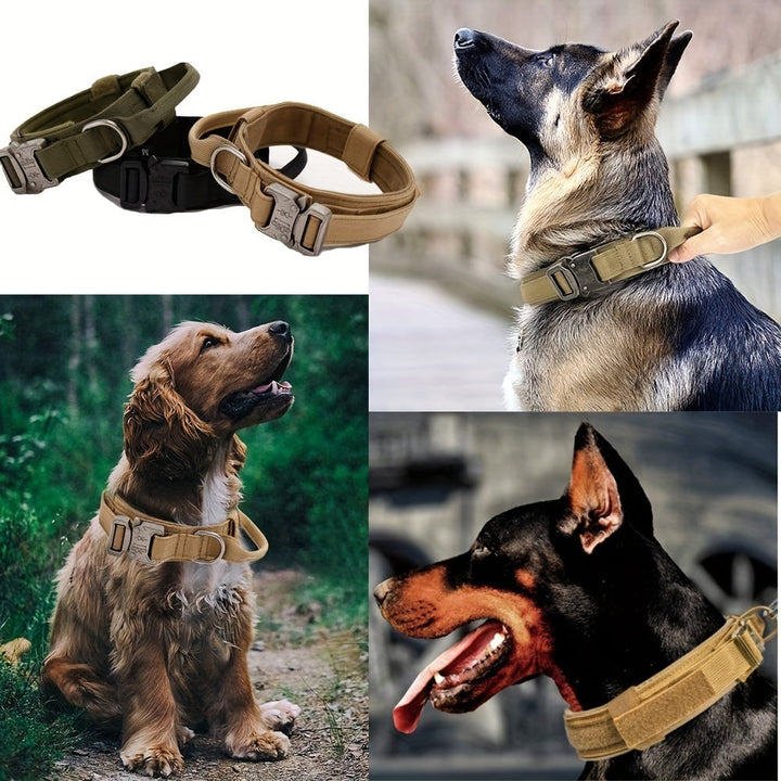Militärt taktiskt hundhalsband – Justerbart och hållbart för medelstora och stora hundar