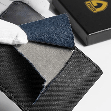 Slim RFID-plånbok för Herr | Korthållare i Läder | Svart