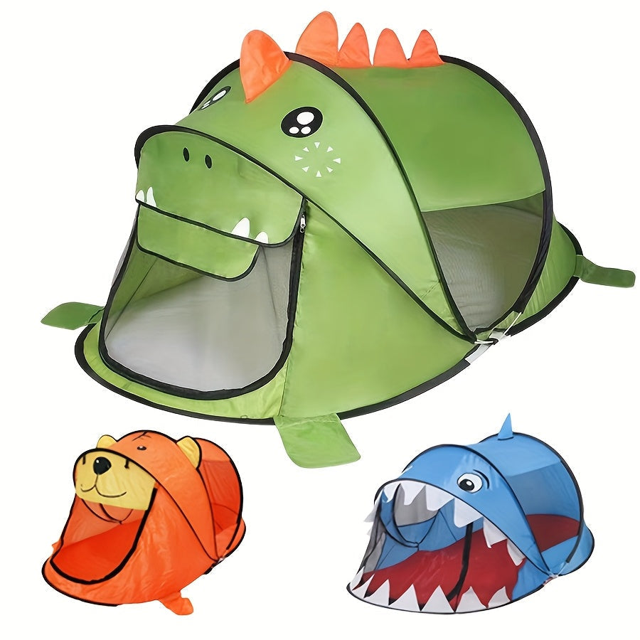 Set med lektält som fälls upp för barn med dinosaurier, hajar och björnar med UPF 50-solskydd – Andningsbart och bärbart för spädbarn och småbarn