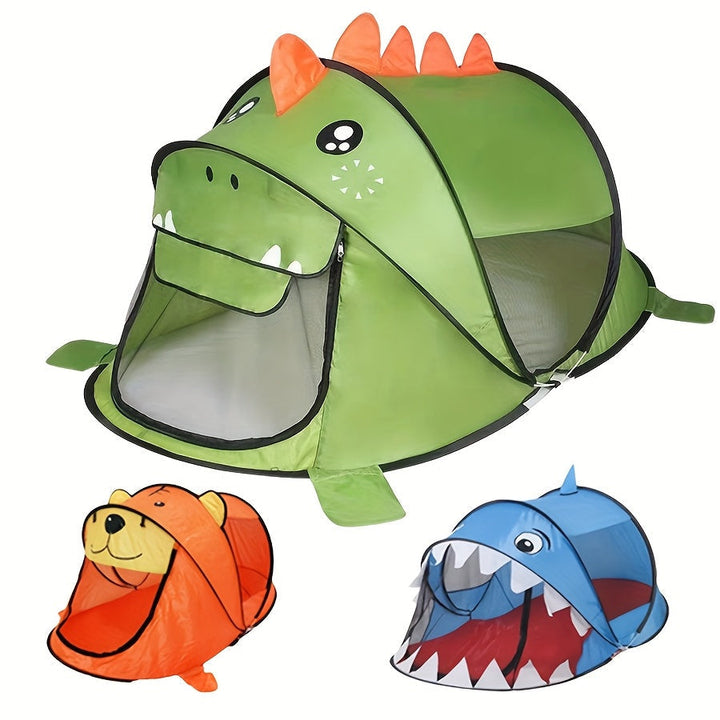 Set med lektält som fälls upp för barn med dinosaurier, hajar och björnar med UPF 50-solskydd – Andningsbart och bärbart för spädbarn och småbarn