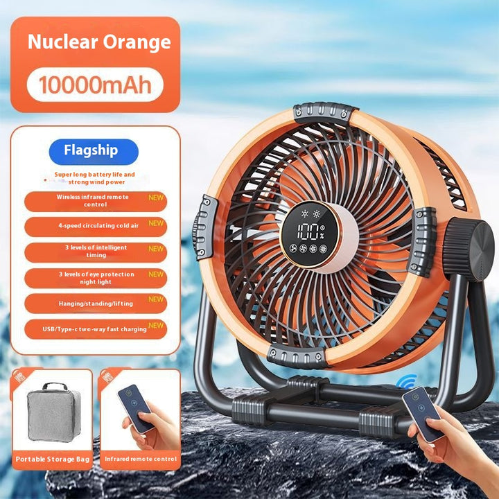 Storm Outdoor Camping Rechargeable Fan 20000mAh Orange Grey