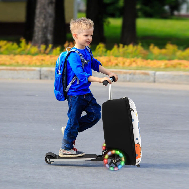 2-i-1 scooterväska för barn med LED-hjul
