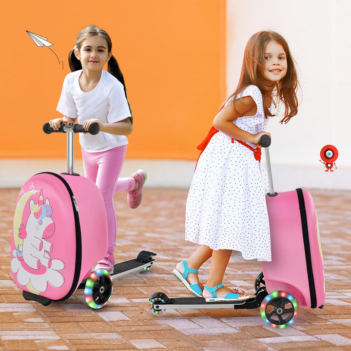2-i-1 scooterväska för barn med LED-hjul
