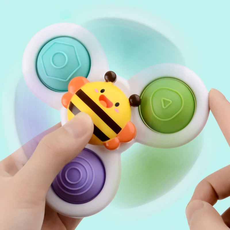 PurePlay Montessori-snurrleksak | Sensorisk leksak med sugkopp för barn – perfekt för bord, fönster och barnstolar