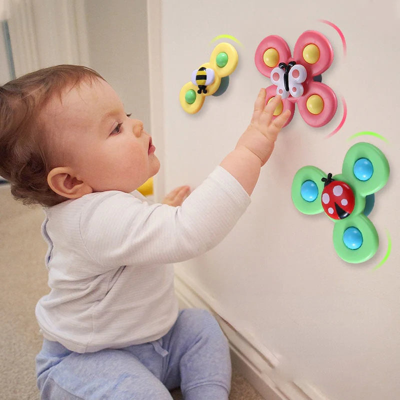 PurePlay Montessori-snurrleksak | Sensorisk leksak med sugkopp för barn – perfekt för bord, fönster och barnstolar