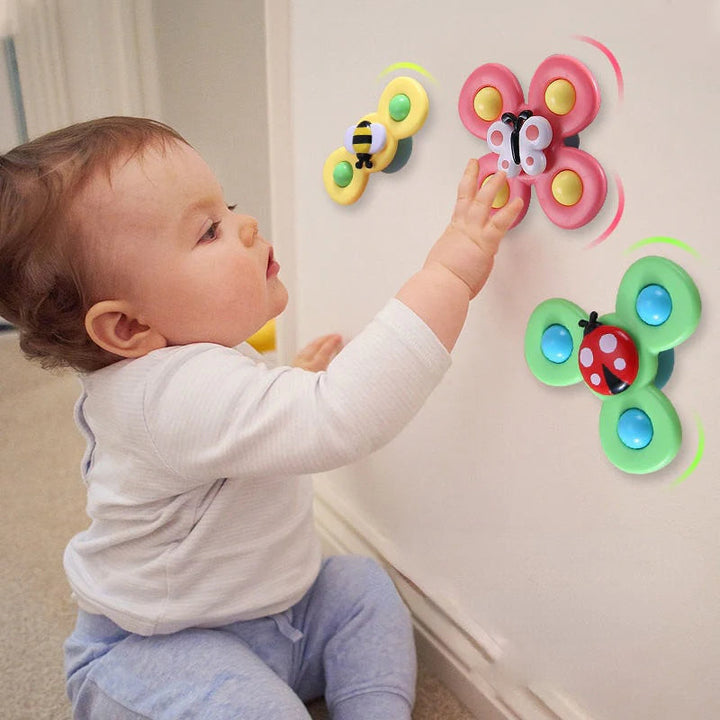 PurePlay Montessori-snurrleksak | Sensorisk leksak med sugkopp för barn – perfekt för bord, fönster och barnstolar