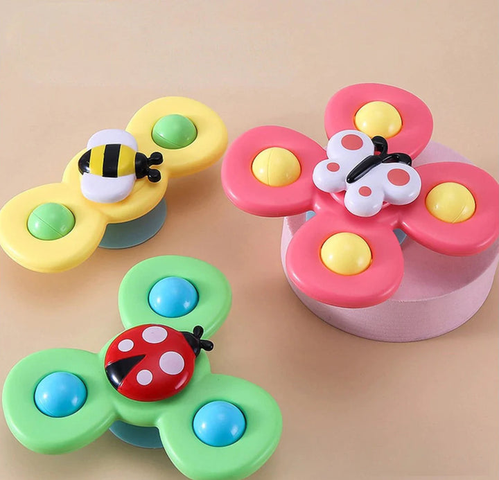 PurePlay Montessori-snurrleksak | Sensorisk leksak med sugkopp för barn – perfekt för bord, fönster och barnstolar
