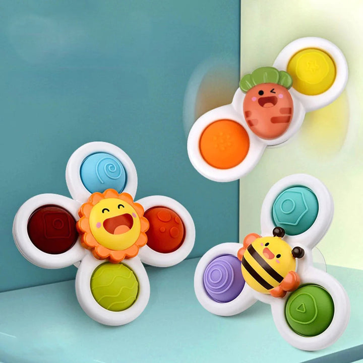 PurePlay Montessori-snurrleksak | Sensorisk leksak med sugkopp för barn – perfekt för bord, fönster och barnstolar
