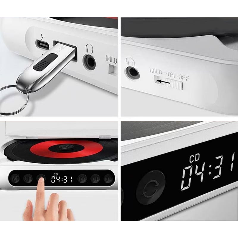 Bärbar CD-spelare - Bluetooth | Hi-Fi-ljud | Flera färger