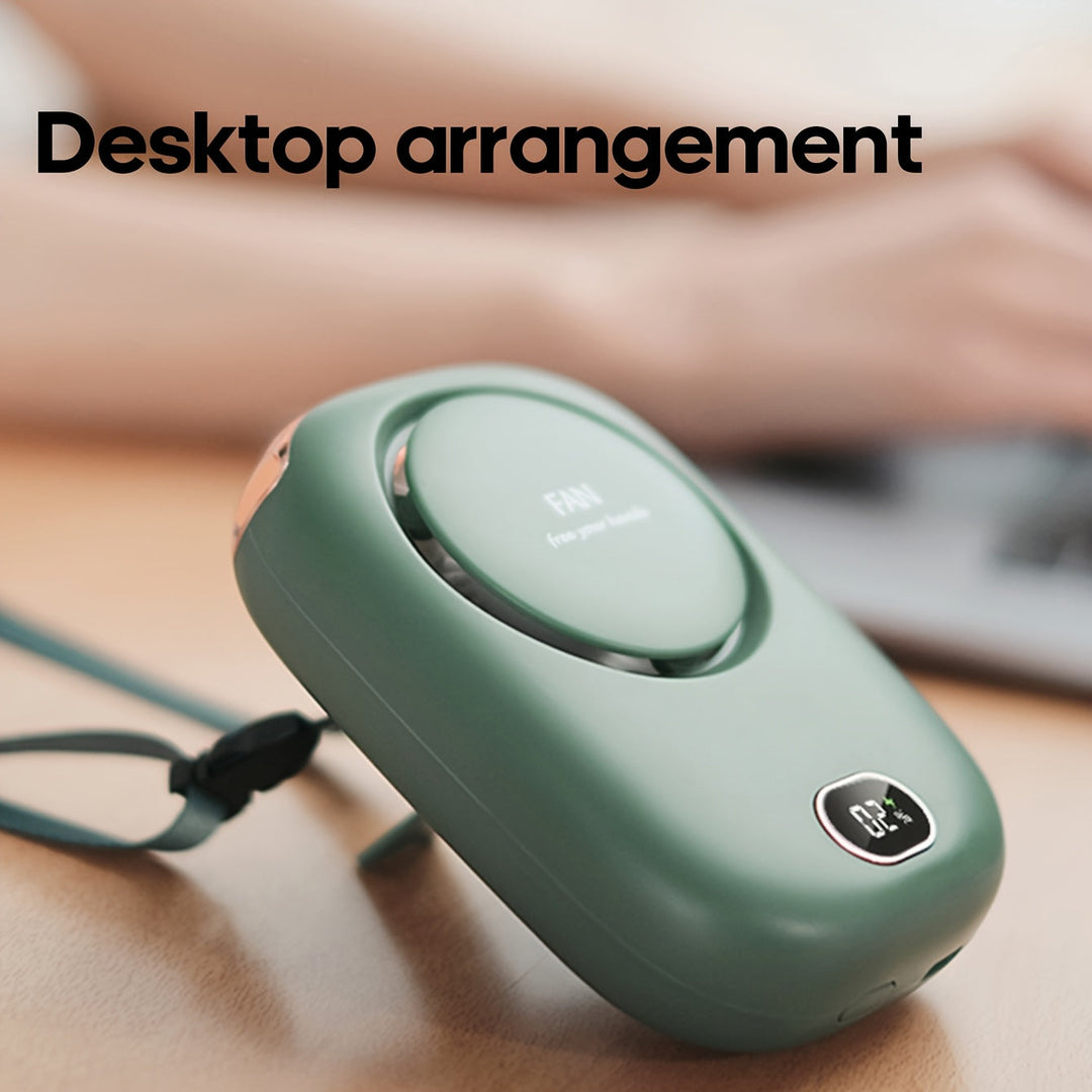 Uppladdningsbar mini halsfläkt via USB – Lätt med justerbara hastigheter