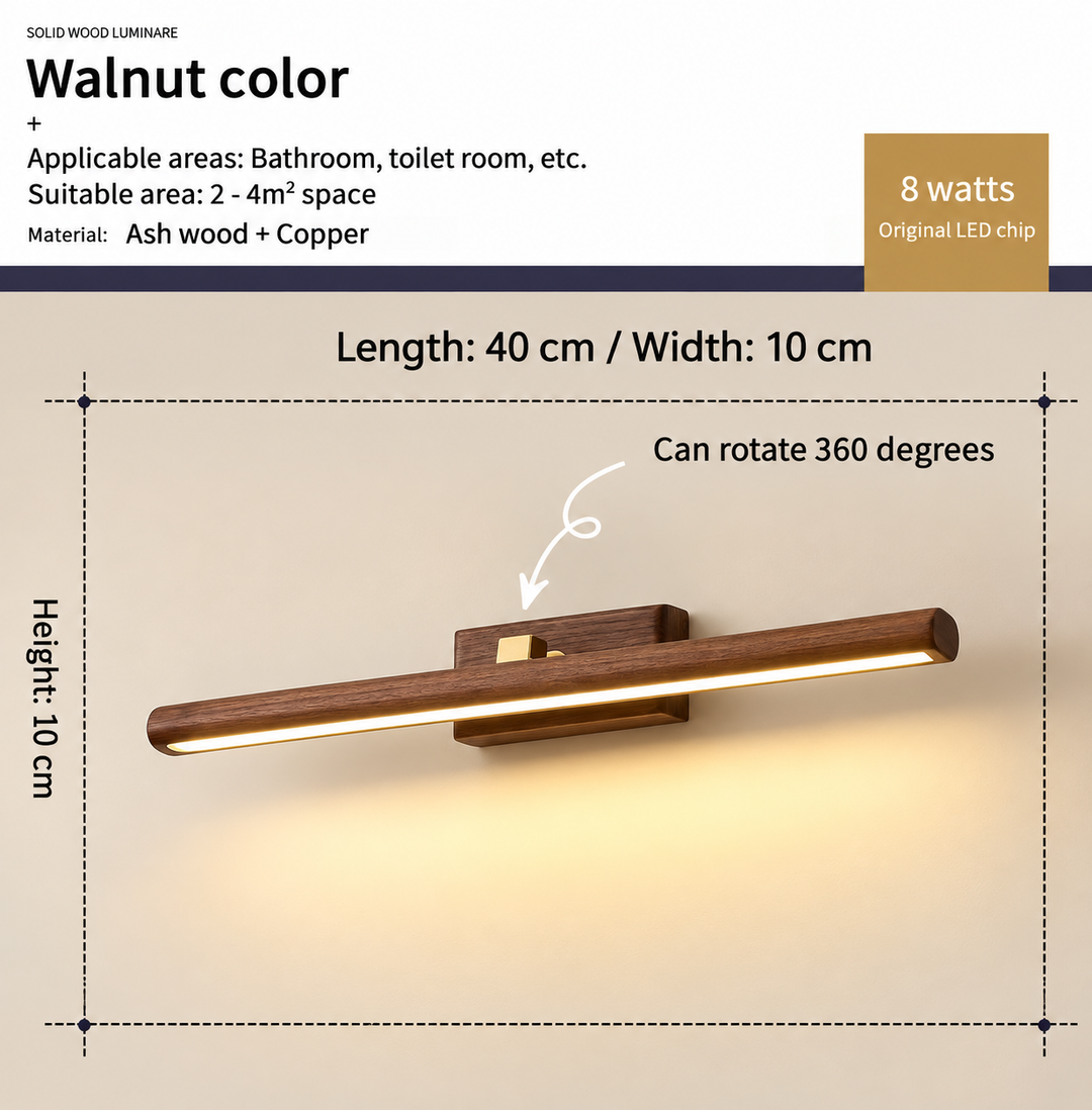 Vägglampa | Svart valnöt | LED-belysning
