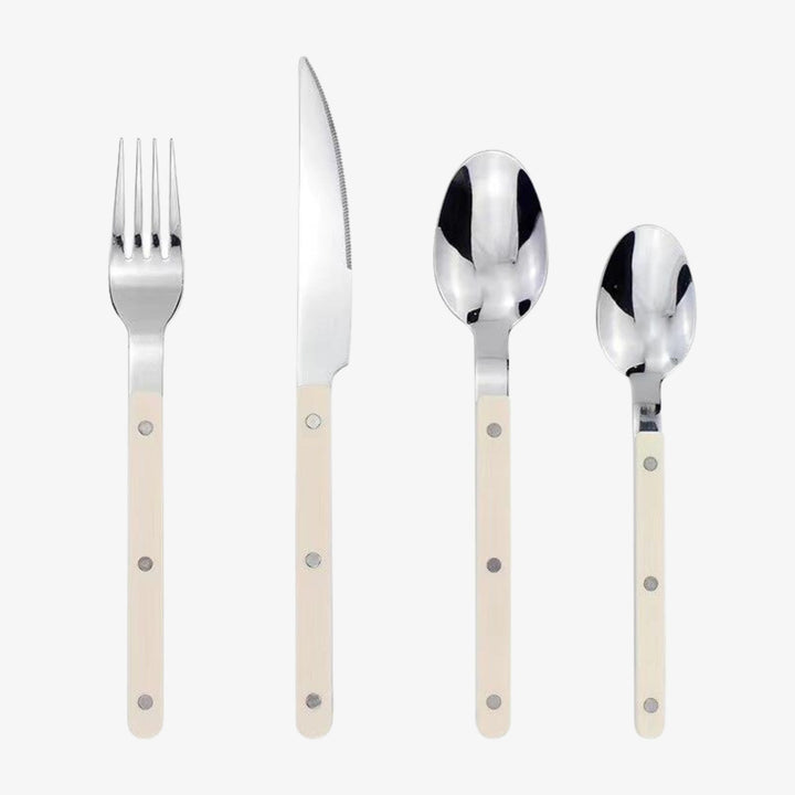 Bestickset i rostfritt stål med 24 delar och graverad design – BistroLine